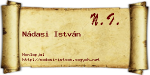 Nádasi István névjegykártya